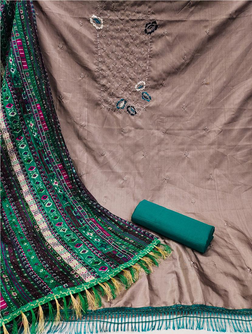 embroidered unstitched suit set - 21451201 - Standard Image - 2