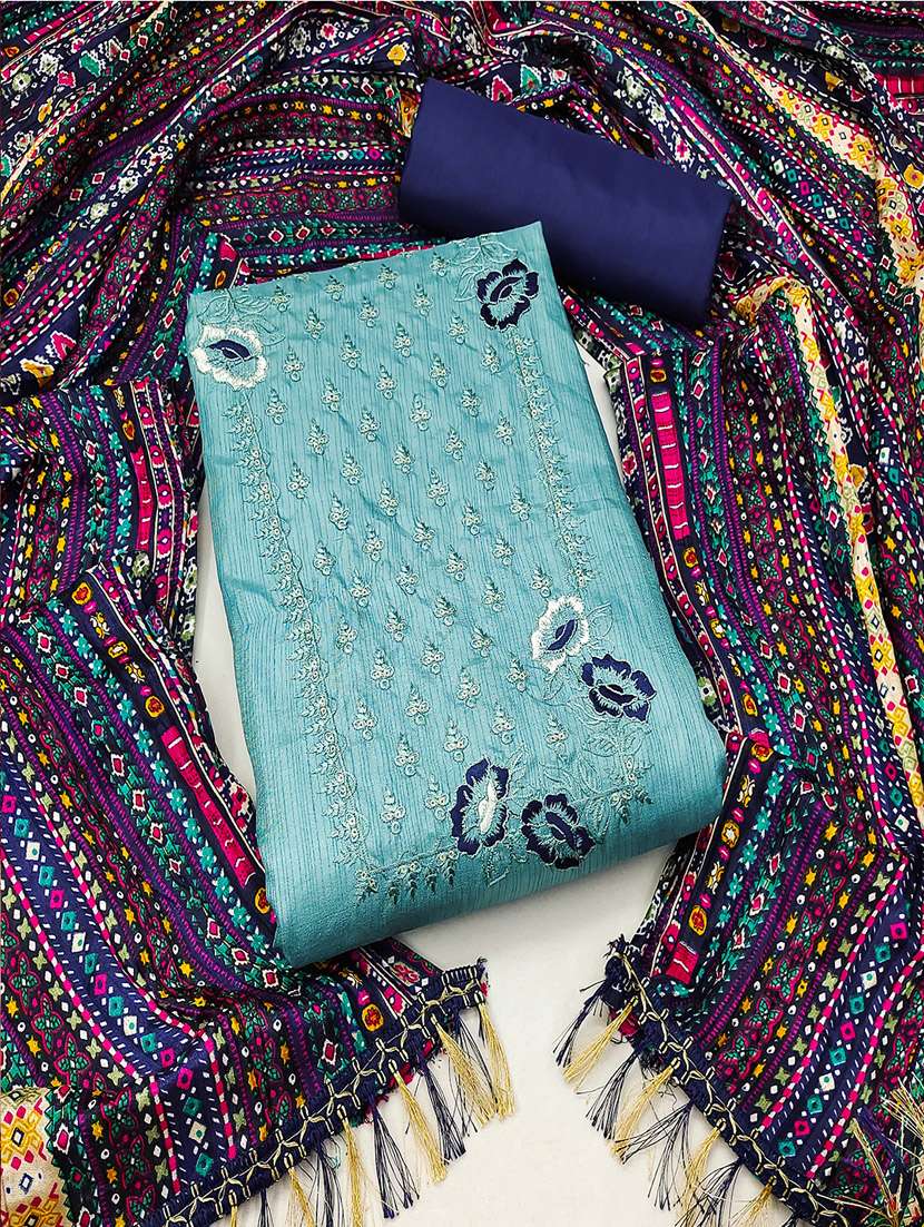 embroidered unstitched suit set