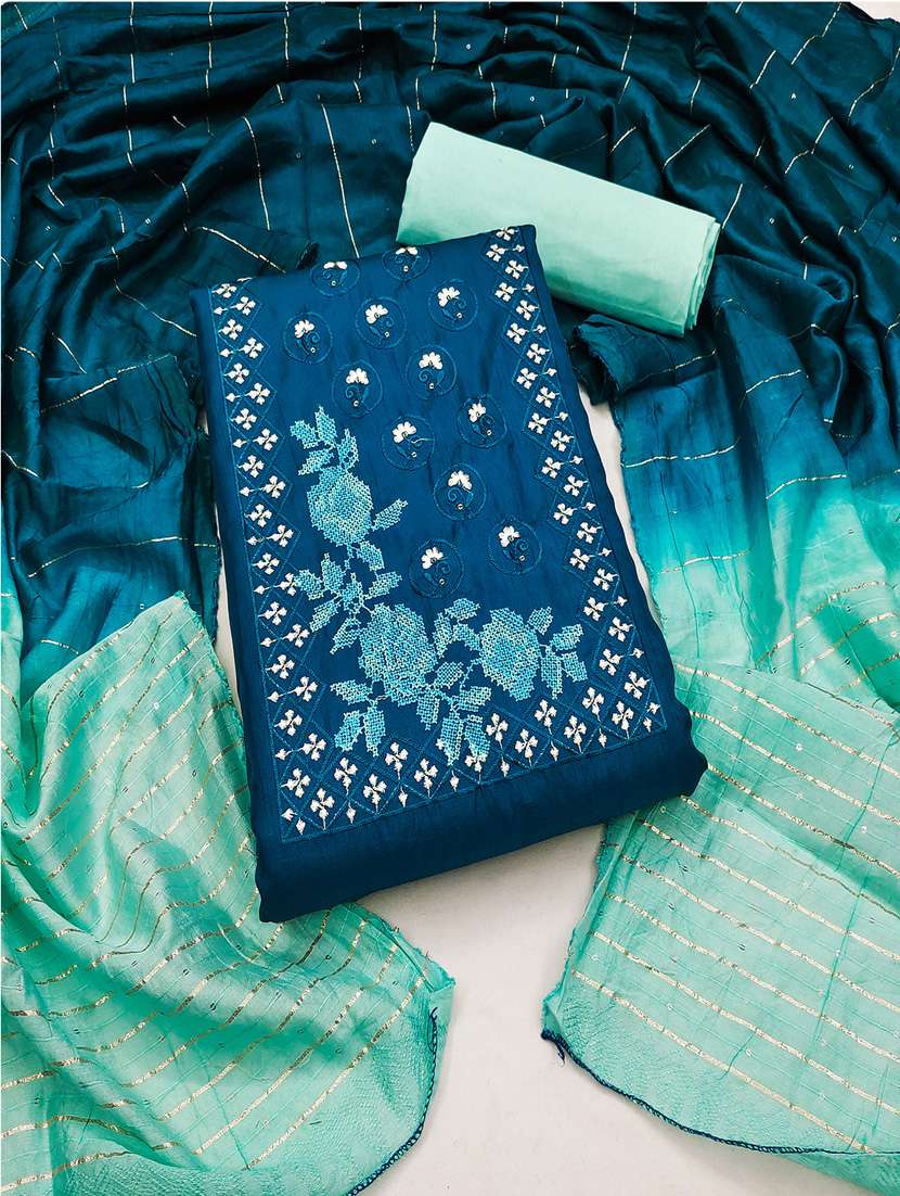 embroidered unstitched suit set