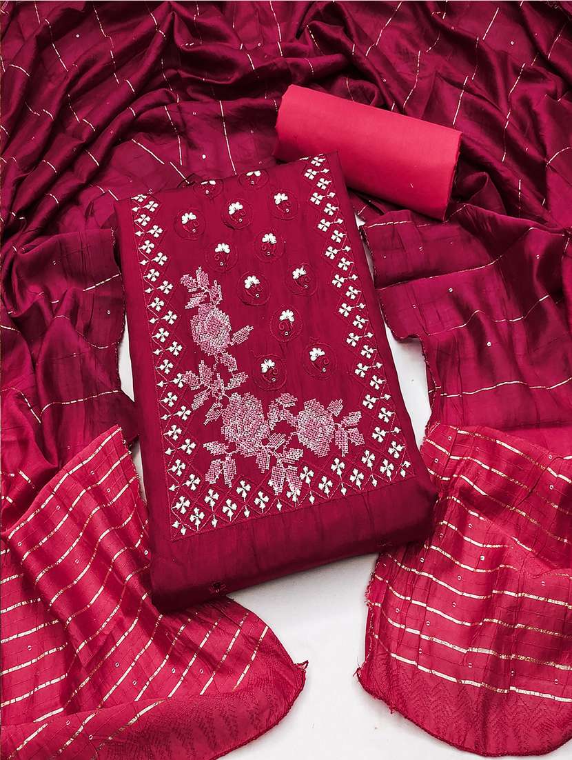 embroidered unstitched suit set