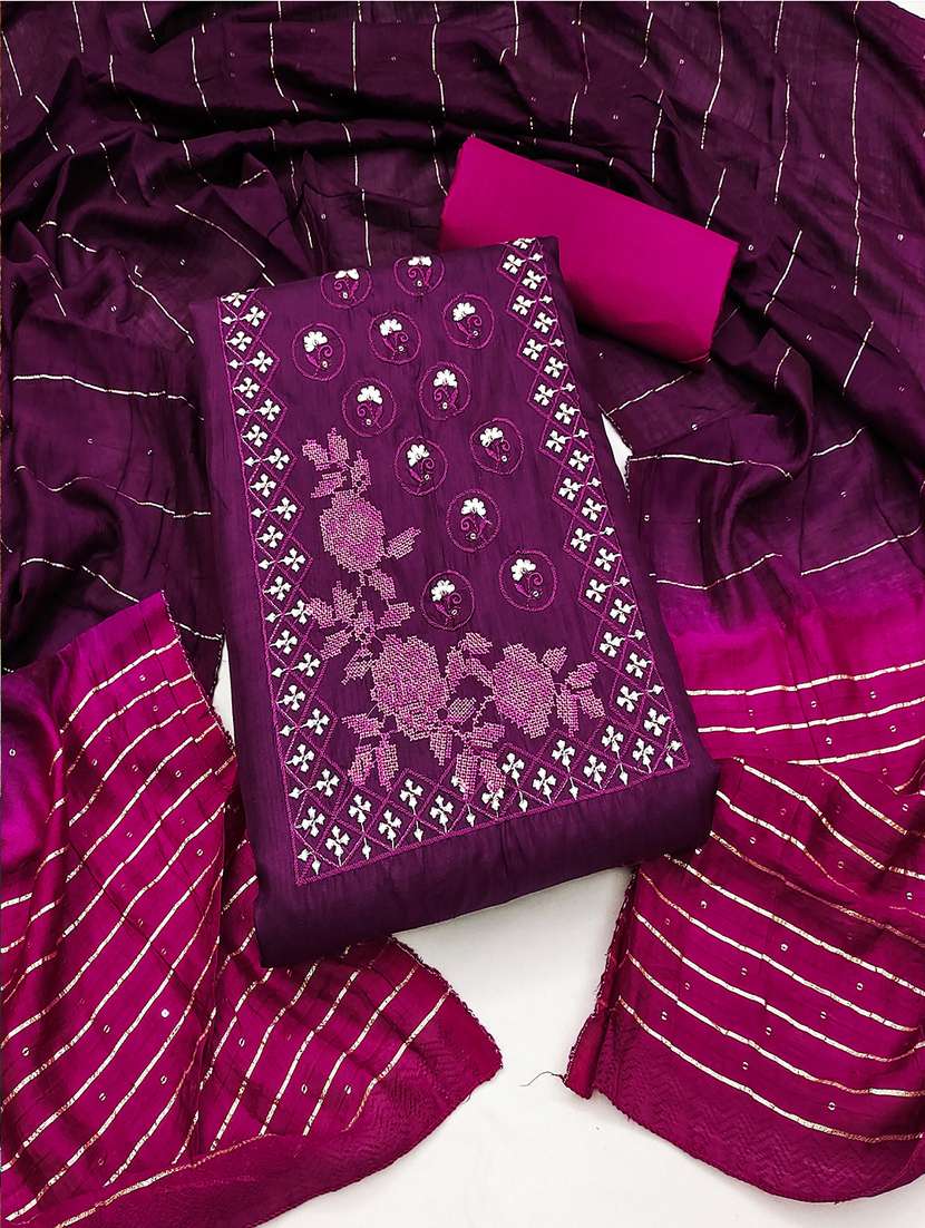 embroidered unstitched suit set