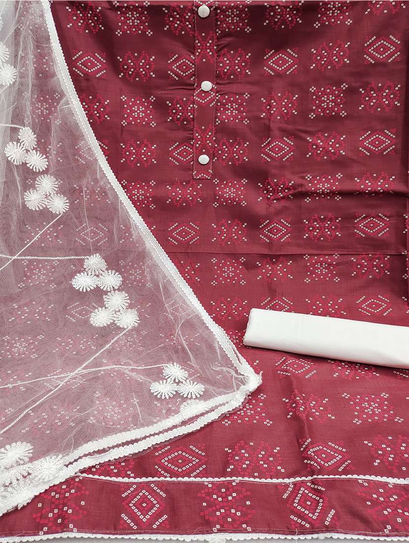 bandhani printed unstitched suit set - 21451217 -  Standard Image - 2