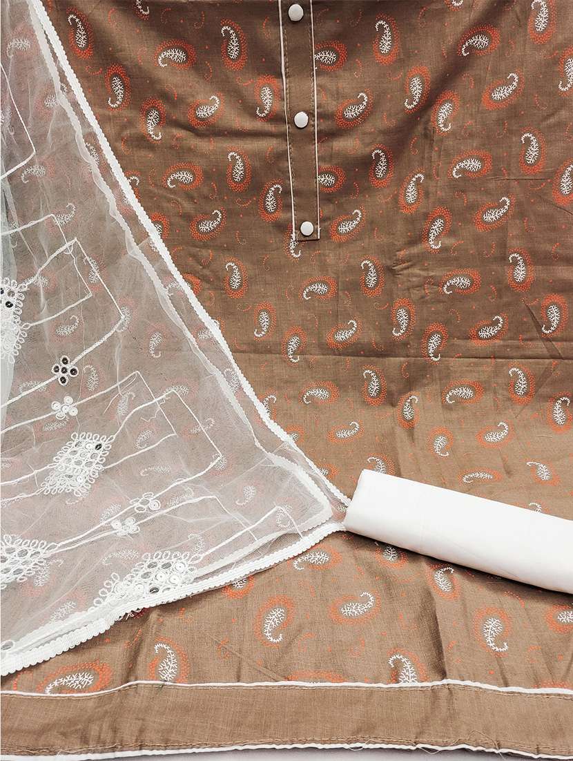 paisley printed unstitched suit set - 21451221 -  Standard Image - 2
