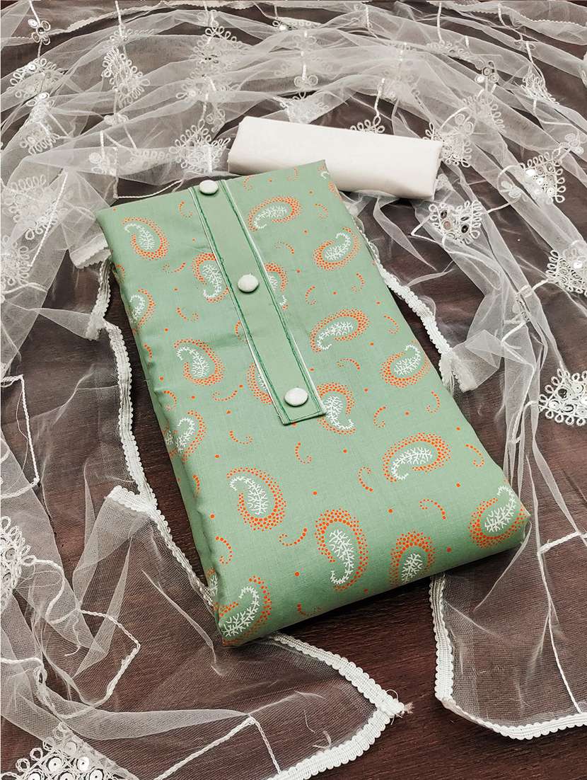 paisley printed unstitched suit set