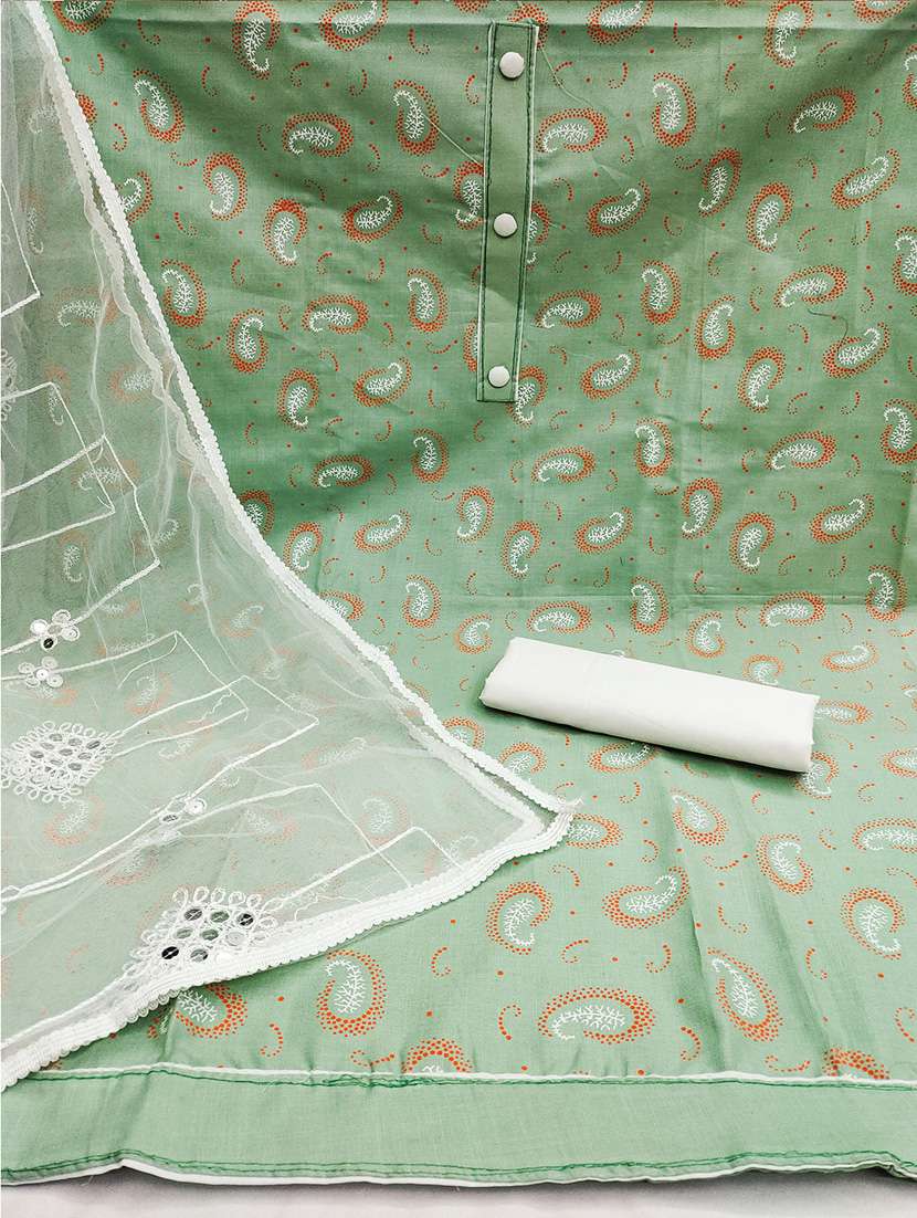 paisley printed unstitched suit set - 21451224 -  Standard Image - 2