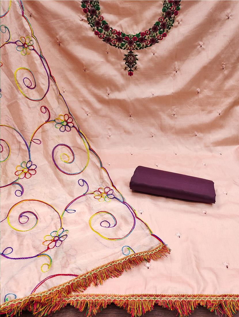 embroidered unstitched suit set - 21451236 - Standard Image - 2