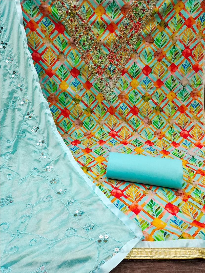 printed unstitched suit set - 21451239 - Standard Image - 2