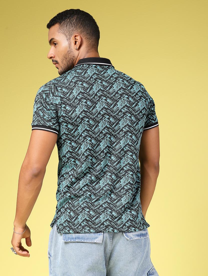 men polo neck all over print t-shirt - 21451322 - Standard Image - 2