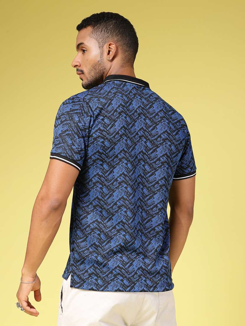 men polo neck all over print t-shirt - 21451323 -  Standard Image - 2