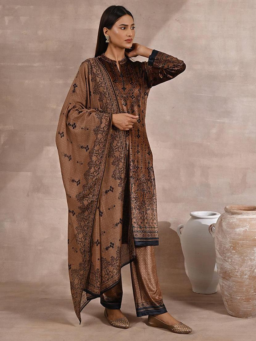 women printed kurta palazzo set with dupatta - 21451722 - Standard Image - 2