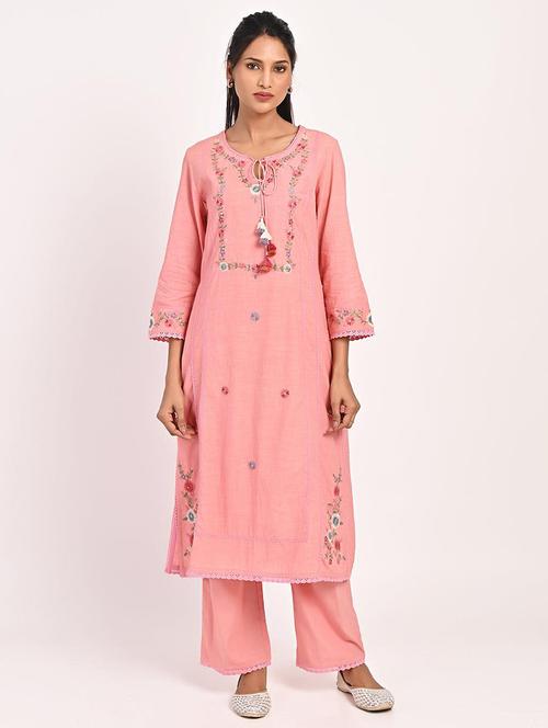 pink cotton kurta pant  set - 21451733 -  Standard Image - 0