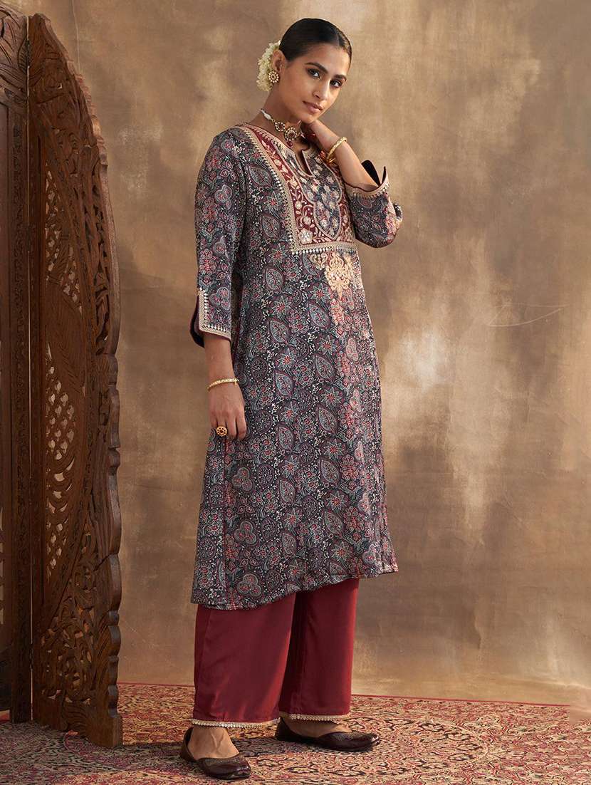 women printed kurta palazzo set - 21451908 - Standard Image - 2