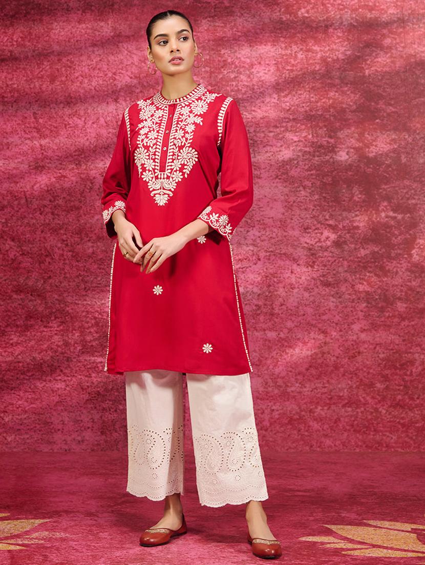 women embroidered straight kurta - 21452027 -  Zoom Image - 0