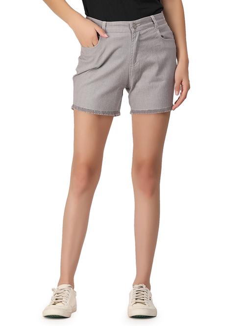 grey denim shorts - 21452516 - Standard Image - 0
