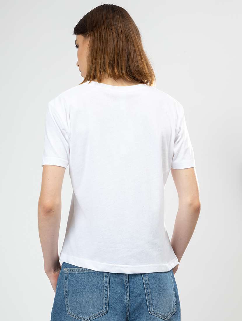 women solid round neck t-shirt - 21452556 -  Standard Image - 2