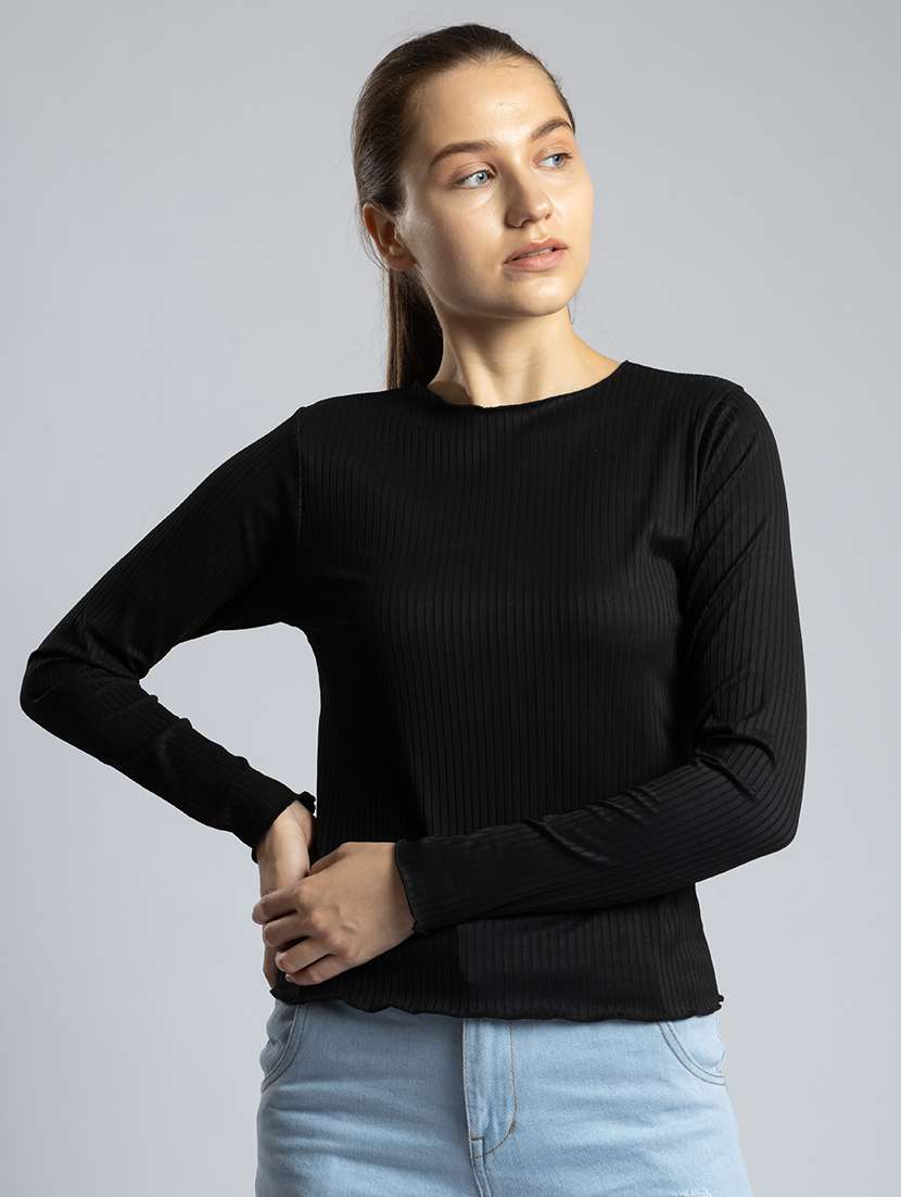 women solid long sleeves top
