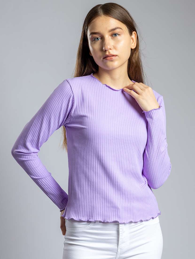 women solid long sleeves top