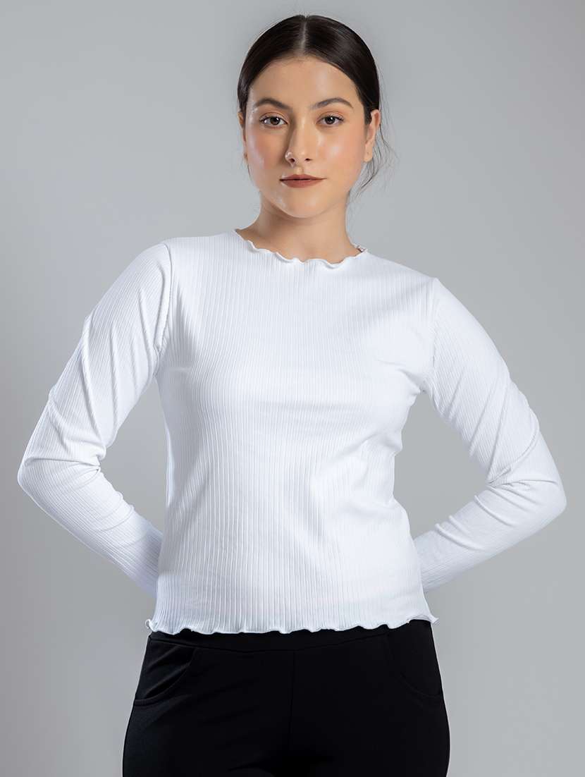 women solid long sleeves top