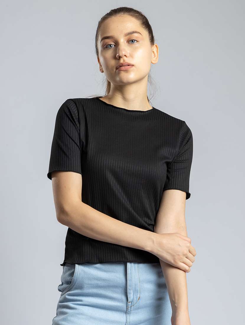 women solid short sleeves top