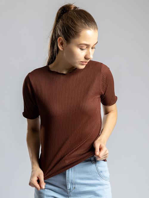women solid short sleeves top - 21452666 - Standard Image - 0