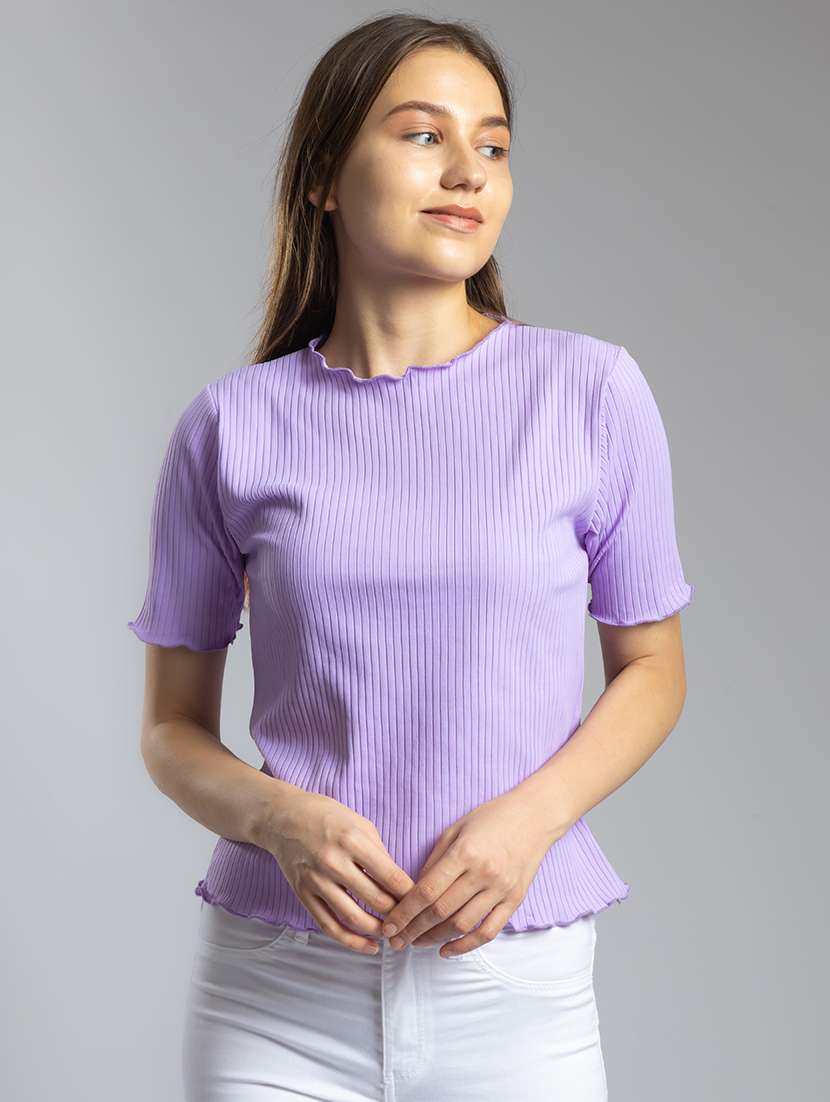 women solid short sleeves top