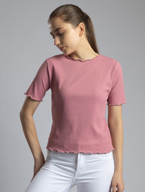 women solid short sleeves top - 21452668 - Standard Image - 0