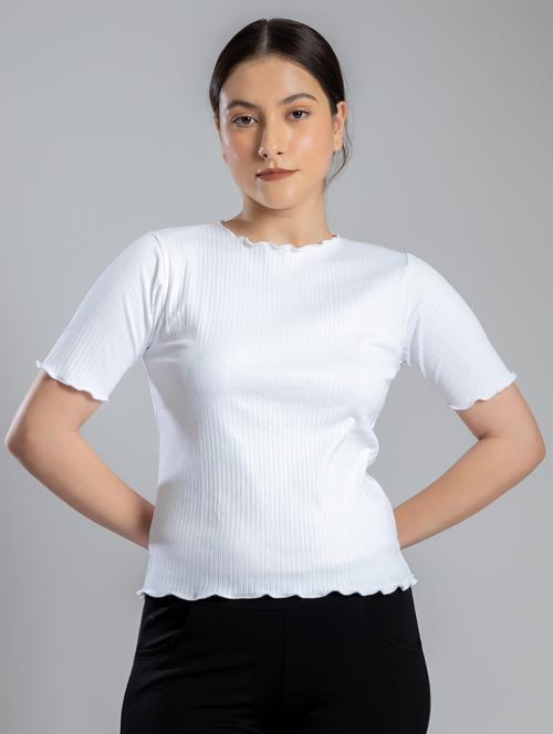 women solid short sleeves top - 21452671 - Standard Image - 0