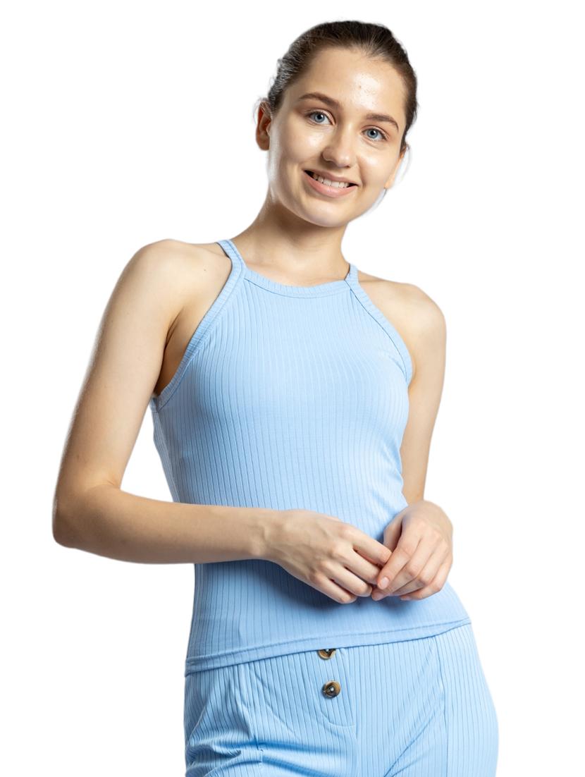 women solid halter neck tank top - 21452675 - Zoom Image - 0