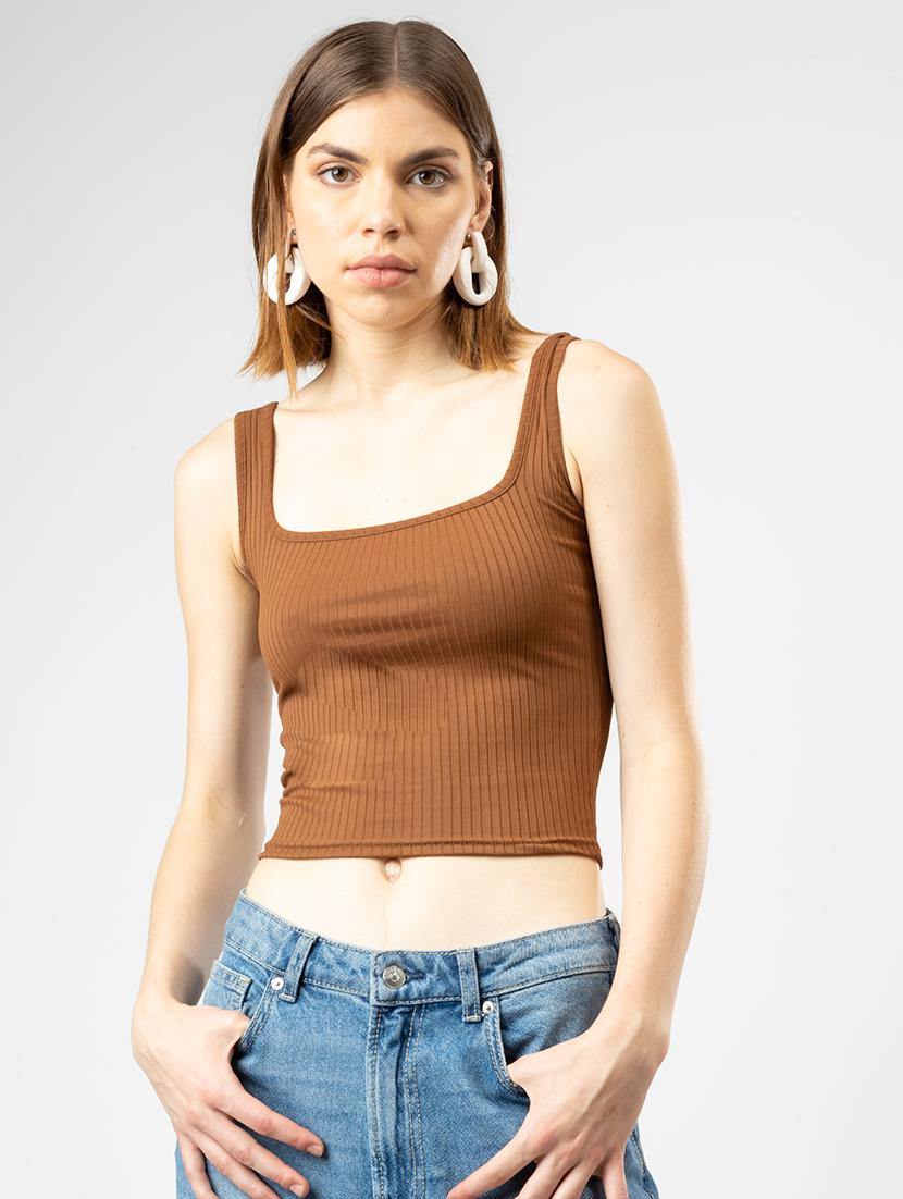 women solid poly cotton tank top - 21452678 - Zoom Image - 0