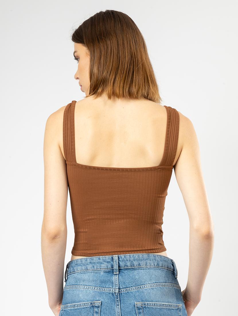 women solid poly cotton tank top - 21452678 - Standard Image - 2