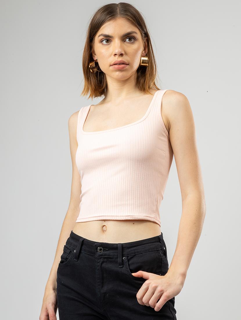 women solid poly cotton tank top - 21452679 -  Zoom Image - 0