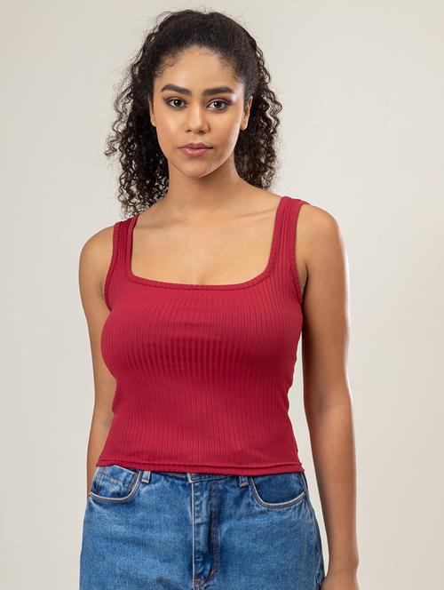 women solid sleeveless tank top - 21452681 - Standard Image - 0