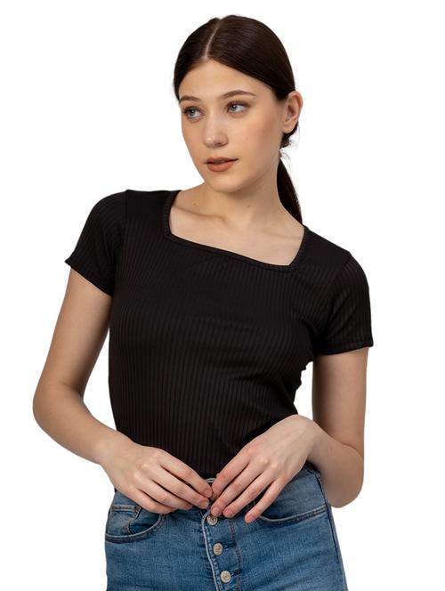 women solid shorts sleeves top - 21452689 -  Standard Image - 0