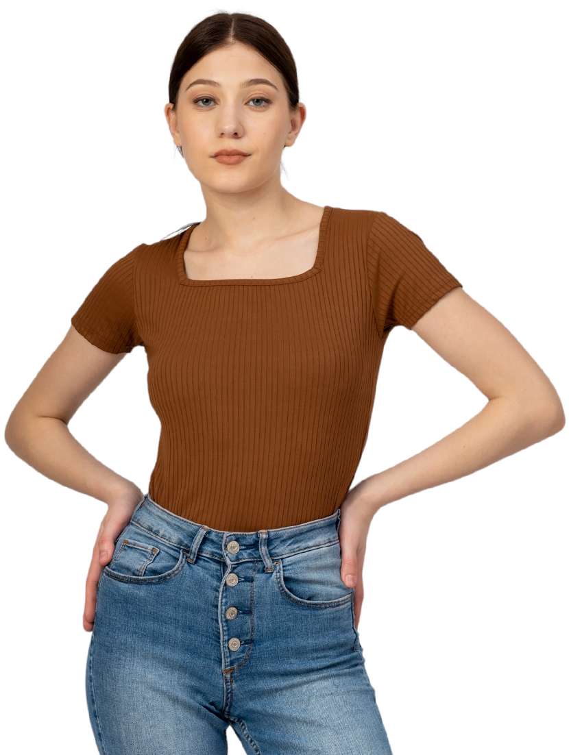 women solid shorts sleeves top