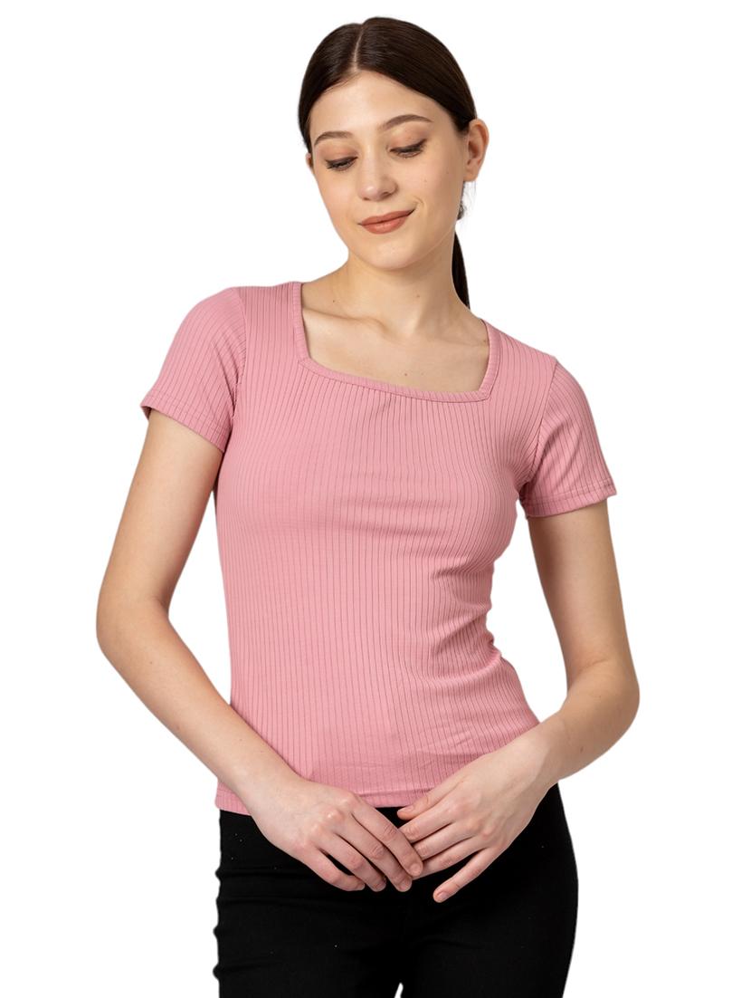 women solid shorts sleeves top - 21452692 -  Zoom Image - 0