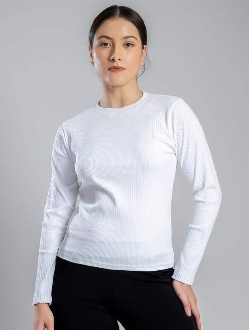 women solid round neck long sleeves top - 21452705 -  Standard Image - 0
