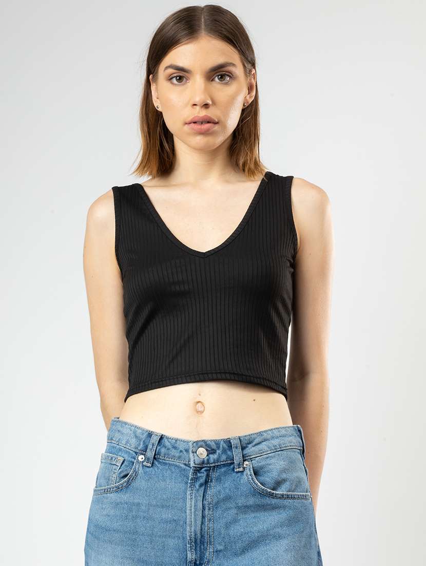 women solid cotton tank top