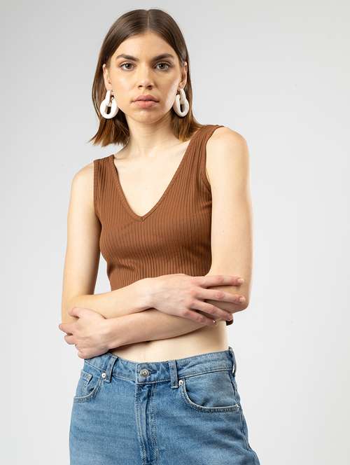 women solid cotton tank top - 21452713 - Standard Image - 0