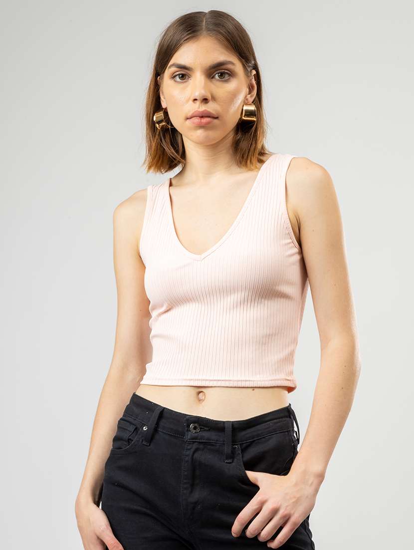 women solid cotton tank top