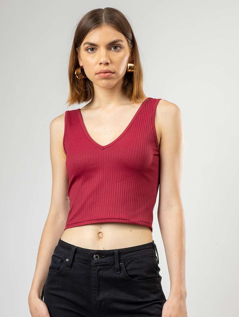 women solid cotton tank top