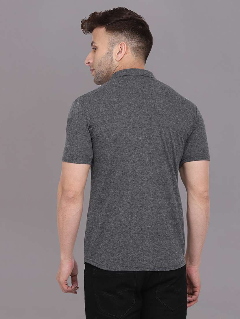 men solid short sleeved casual shirt - 21454180 -  Standard Image - 2