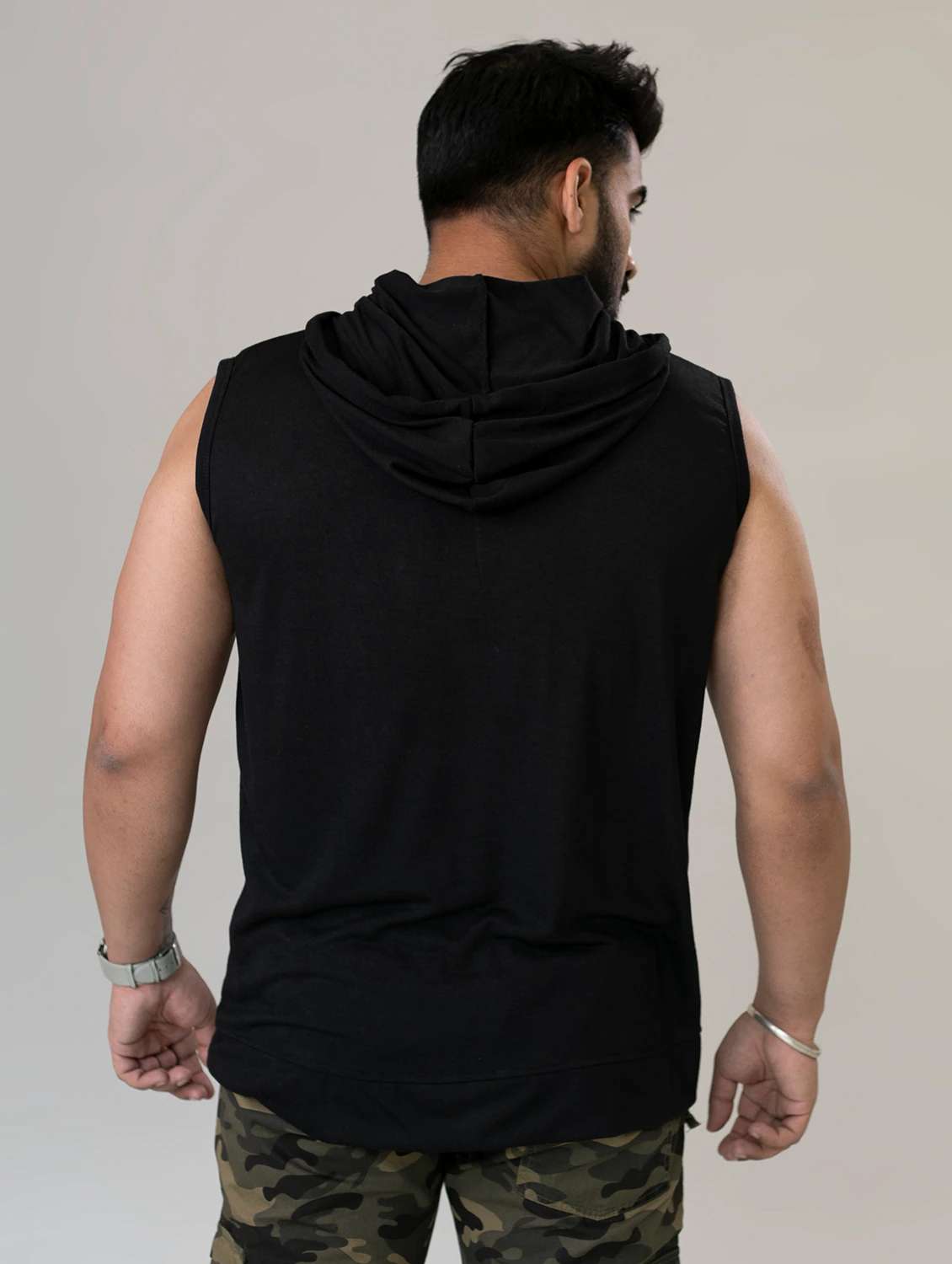 men solid sleeveless hooded t-shirt - 21454189 -  Standard Image - 2