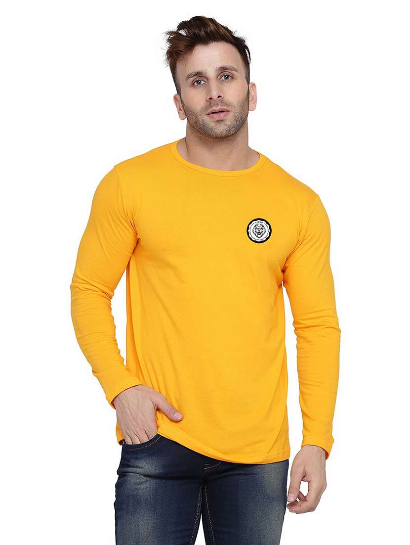 men solid long sleeved t-shirt