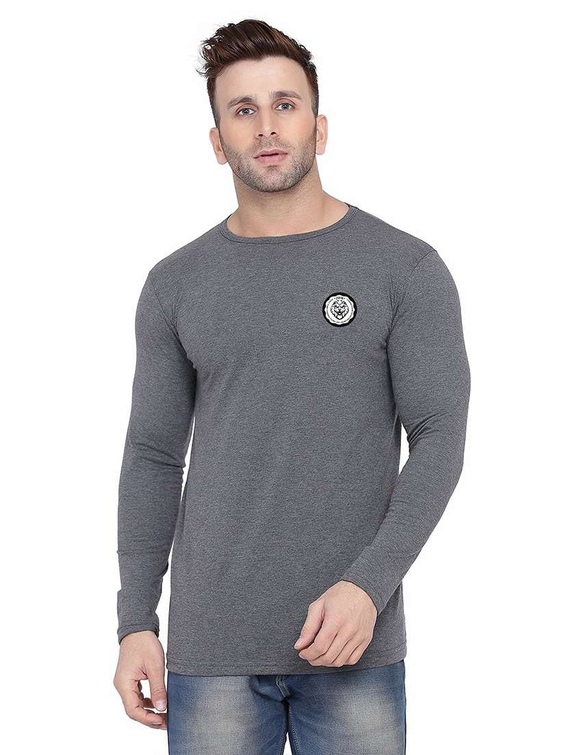 men solid long sleeved t-shirt