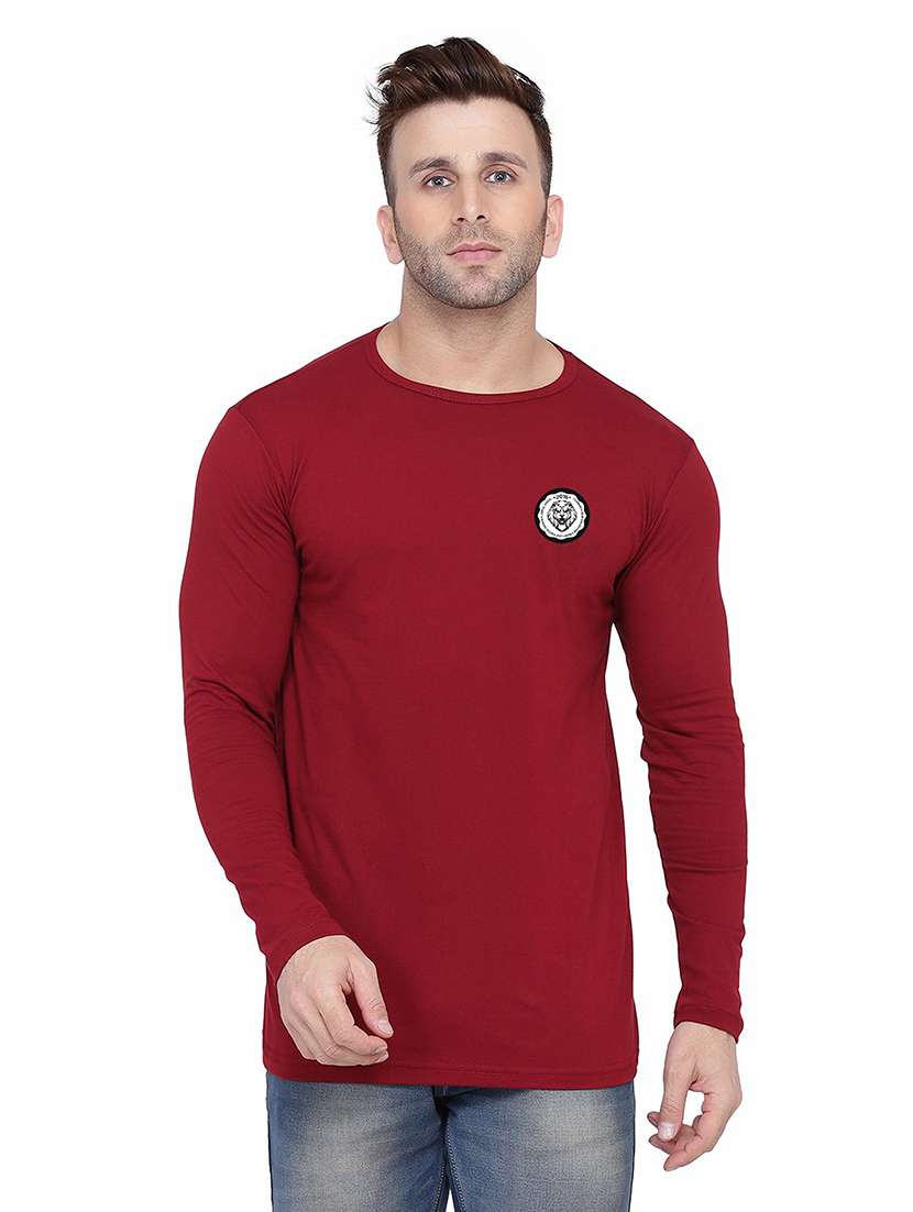 men solid long sleeved t-shirt