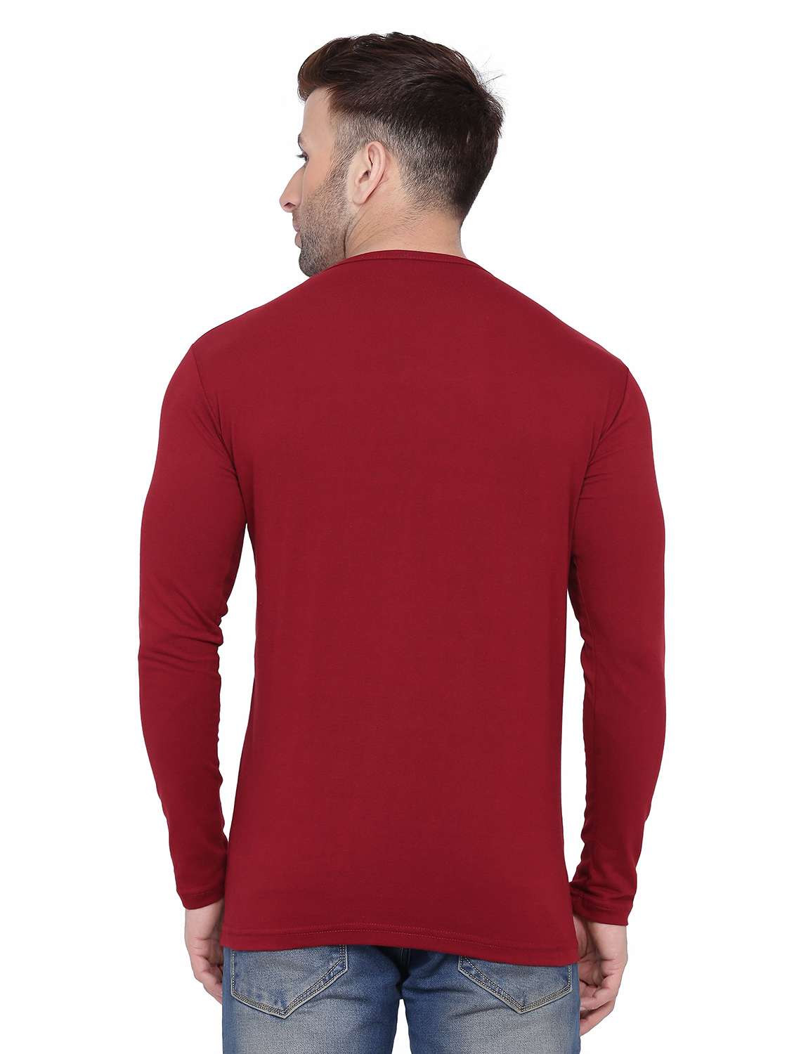 Men Solid Long Sleeved T-shirt - 21454244 -  Standard Image - 2