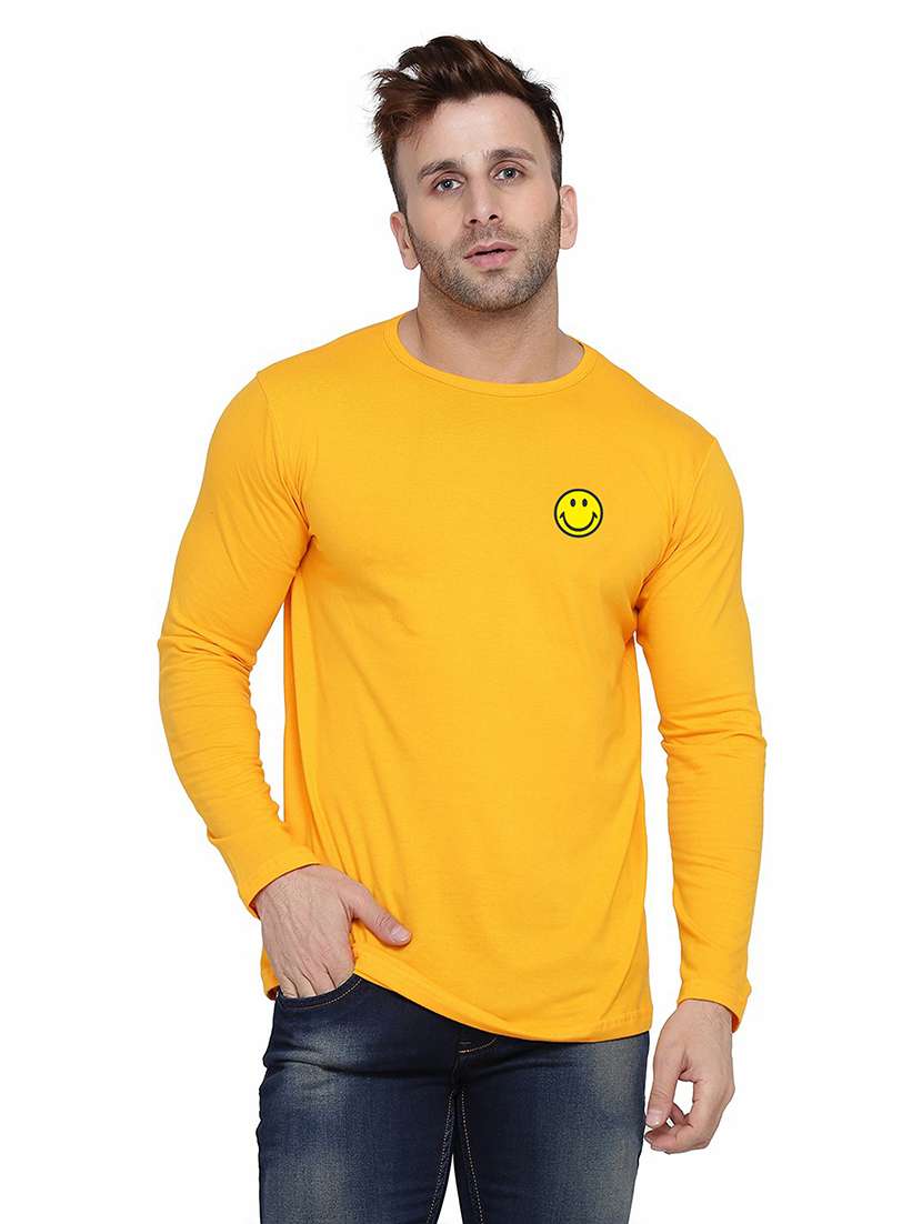 men solid long sleeved t-shirt