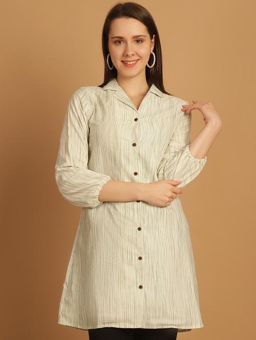 women green cotton regular shirt - 21454622 -  Standard Image - 0