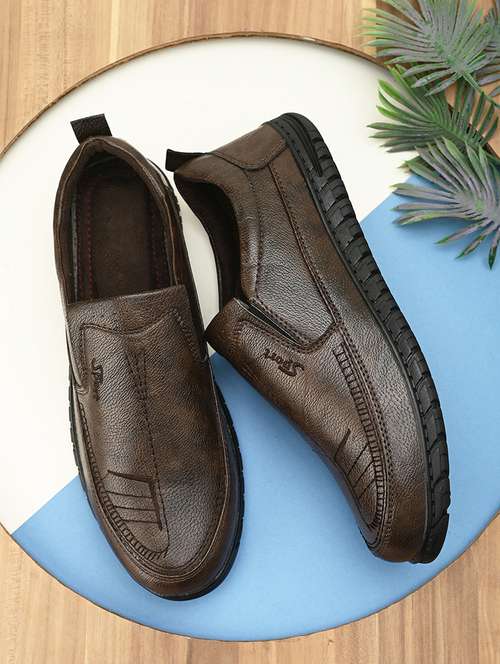 men brown slip on shoe - 21454840 -  Standard Image - 0