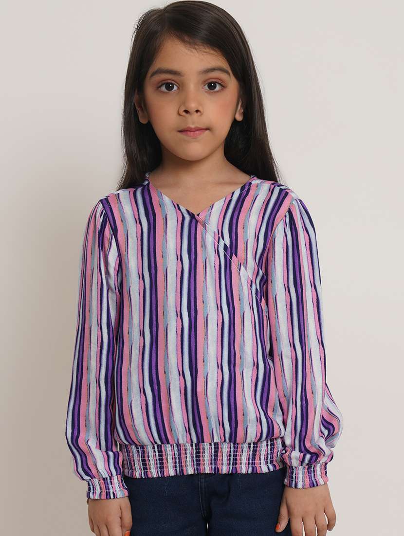 girls striped long sleeve top